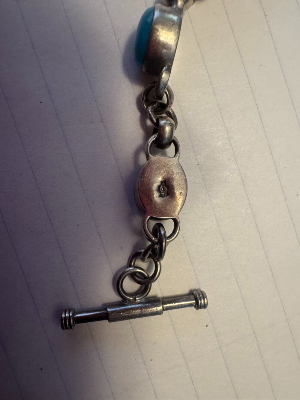 Silver and Turquoise Bracelet with earrings marked 925 Mexico - Picture 11 of 16